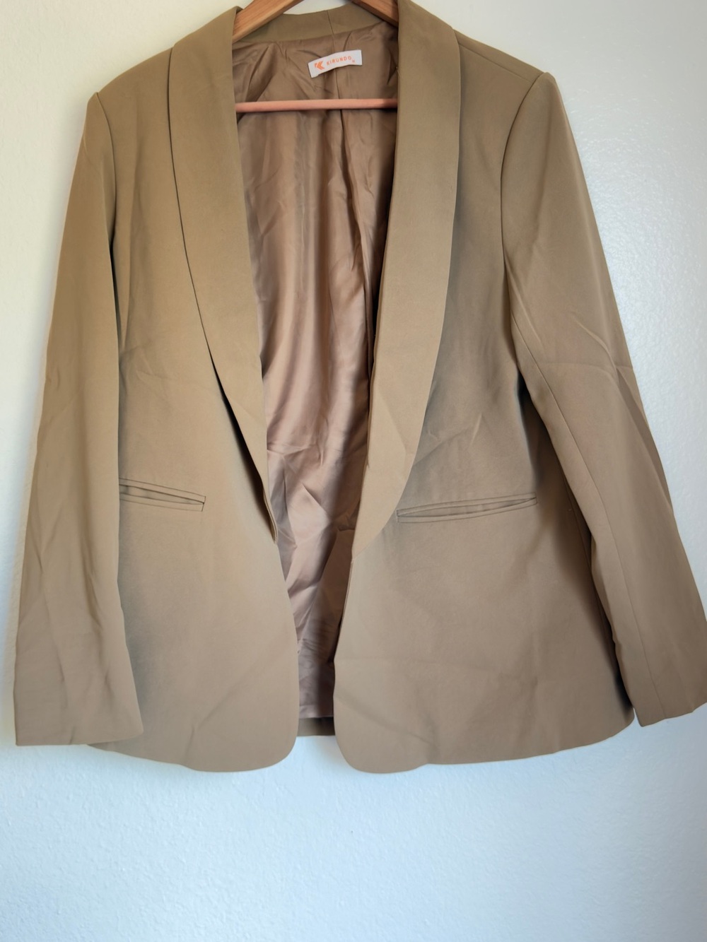 Women's Taupe Shawl-Collar Blazer Jacket - Classic Tailored Fit
